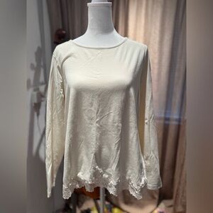 Coldwater Creek Women's Ivory Long Sleeve Top